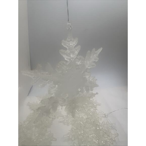 Christmas Snowflake Clear And Frosted Tree Ornaments Set Of 11 - Picture 2 of 5